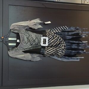 Kids Zombie Pirate Costume Dress with Belt, Bandana, Sword - Size 8-10 NWT